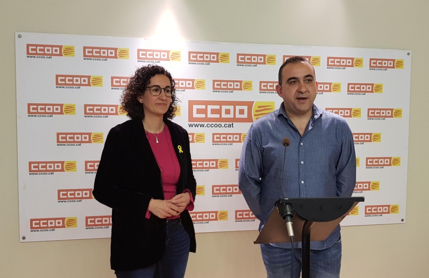 Marta Rovira amb el secretari general de CCOO a Catalunya, Javier Pacheco 