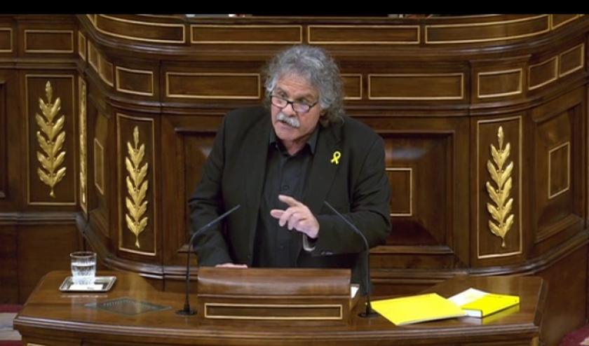  Joan Tardà, durant el ple de pressupostos d'aquesta tarda al Congrés 