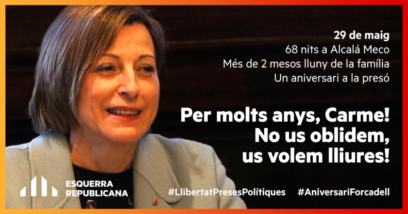   Carme Forcadell celebra l’aniversari a la presó  