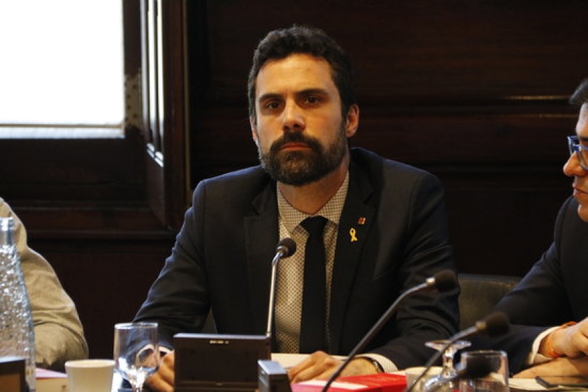  El president del Parlament, Roger Torrent, en una sessió de la Mesa/Foto ACN 