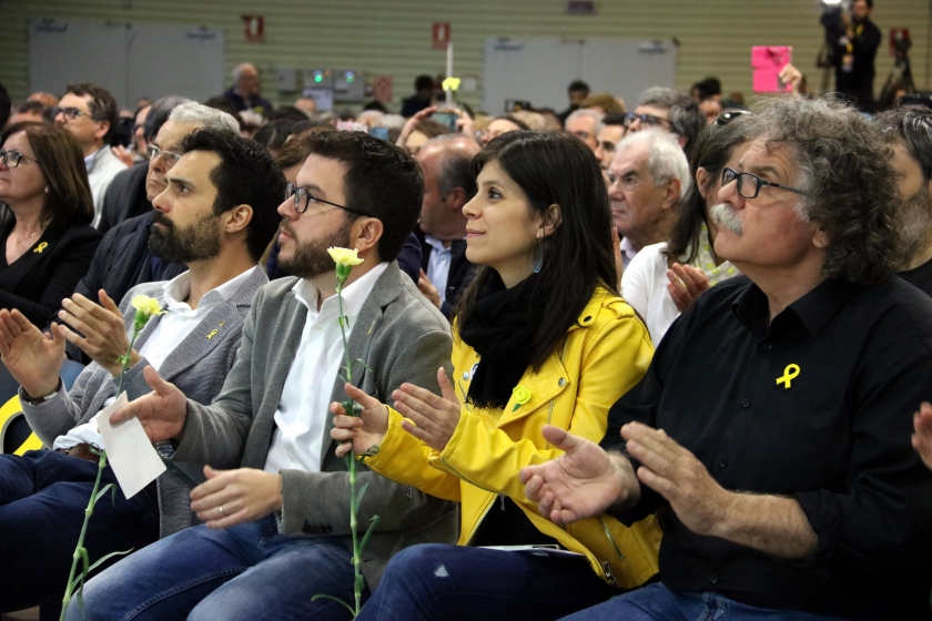  Roger Torrent, Pere Aragonès, Marta Vilalta i Joan Tardà, a la Festa de la República, el passat 14 d’abril / ACN 