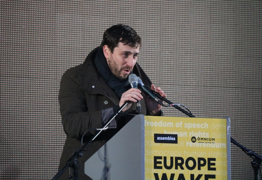  Toni Comín durant l'acte 'Europe Wake Up' a Brussel·les / ACN 