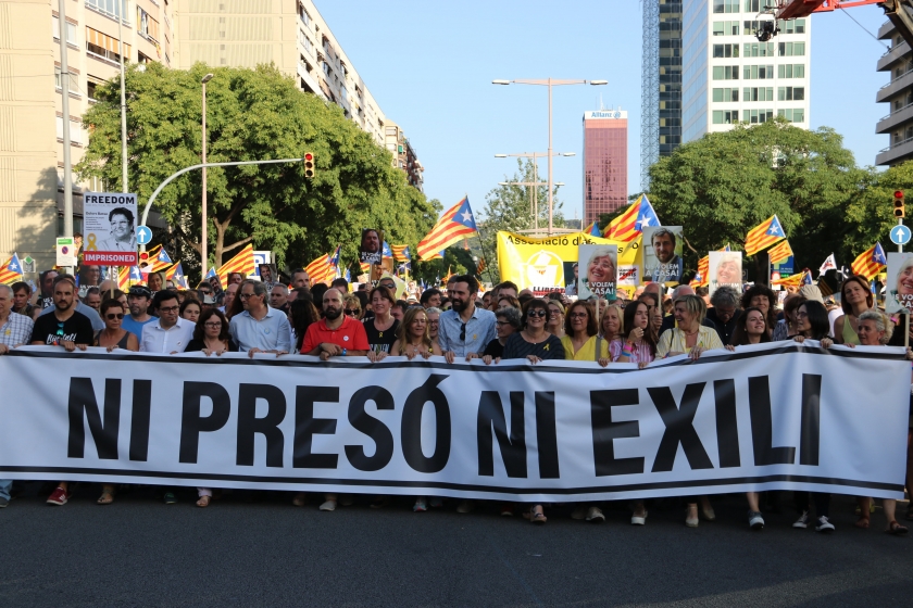  Inici de la manifestació  per reclamar la llibertat de les preses i els presos i el retorn dels exiliats i exiliades / ACN 