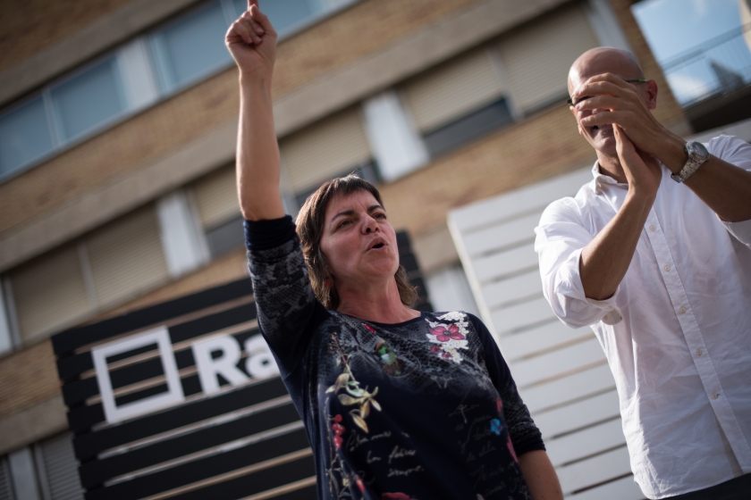  Mònica Hill, candidata a l'alcaldia per ERC a Vilafranca del Penedès, durant un acte de campanya / Marc Puig 