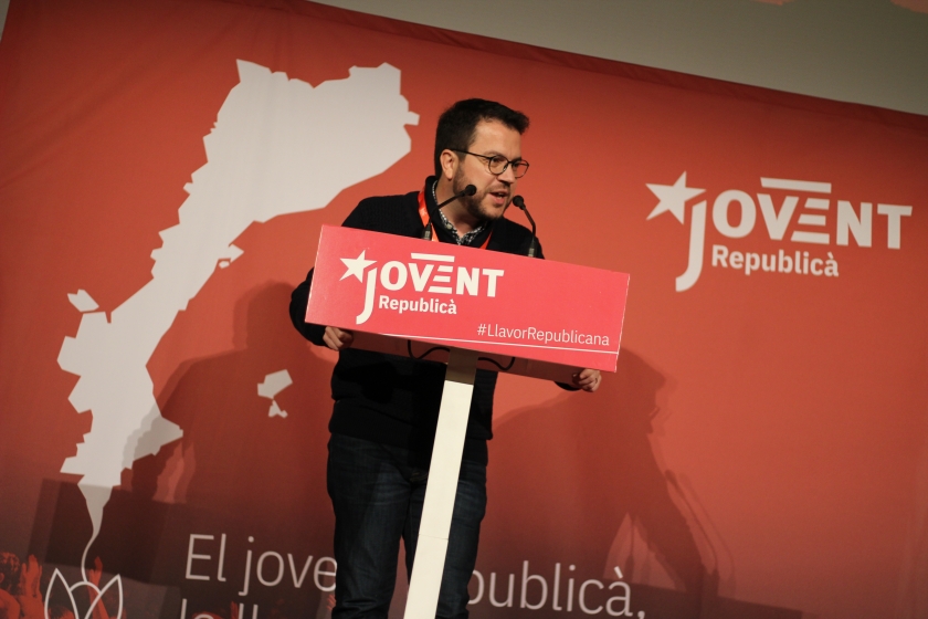  El vicepresident Pere Aragonès, durant la cloenda del Congrés Nacional del Jovent Republicà / Jovent Republicà 