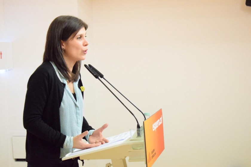  La portaveu nacional d'Esquerra Republicana, Marta Vilalta, durant la roda de premsa 