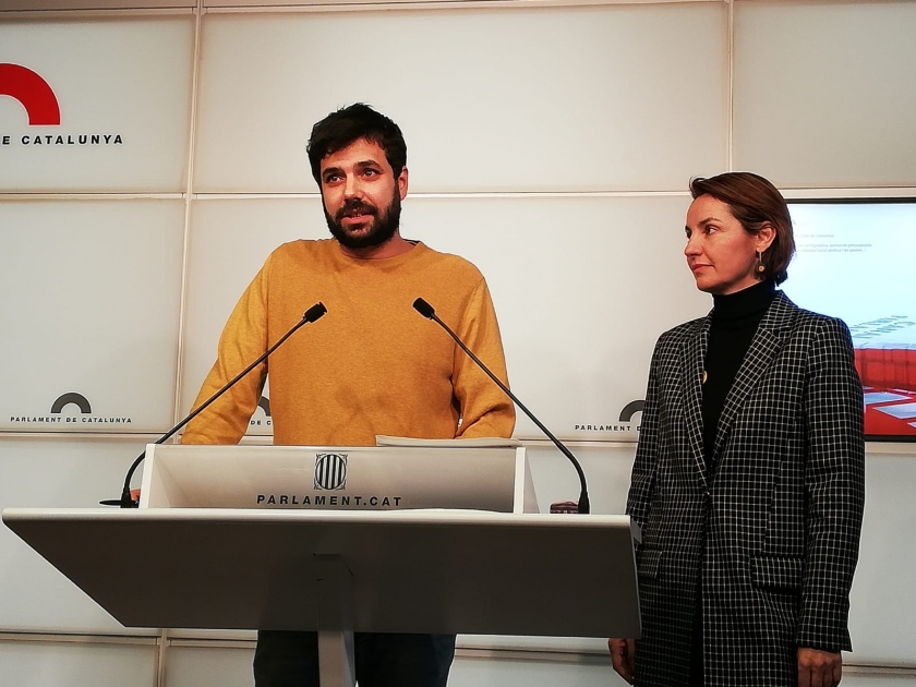  El diputat del Grup Republicà Ruben Wagensberg i la portaveu, Anna Caula 