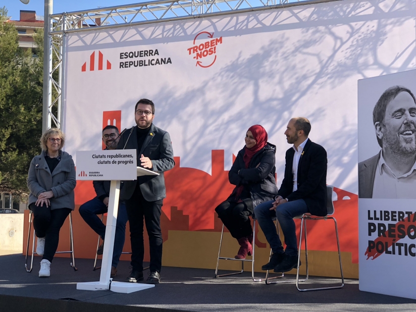  Pere Aragonès durant la presentació de l'alcaldable republicà a Manresa, Marc Aloy 