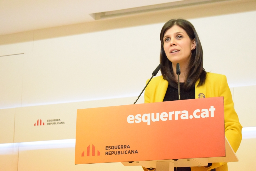  La portaveu nacional d'Esquerra Republicana, Marta Vilalta, durant la roda de premsa 