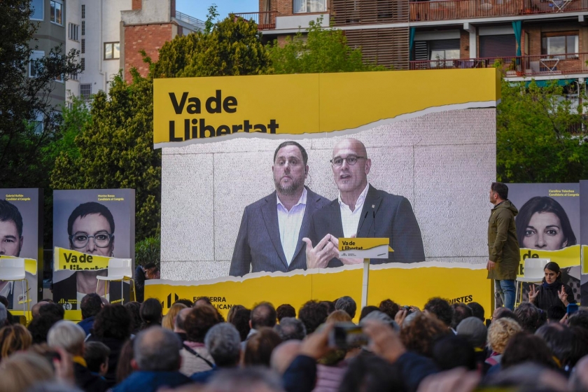  Raül Romeva, que ha encapçalat la llista d'ERC pel Senat a Barcelona, va intervenir en un acte de campanya a Cambrils 