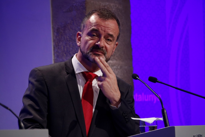  El conseller Alfred Bosch durant la roda de premsa d'aquest matí / ACN 