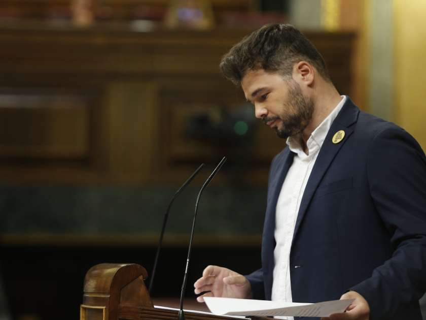  El portaveu d'Esquerra Republicana al Congrés, Gabriel Rufián, durant la intervenció al debat d'investidura 