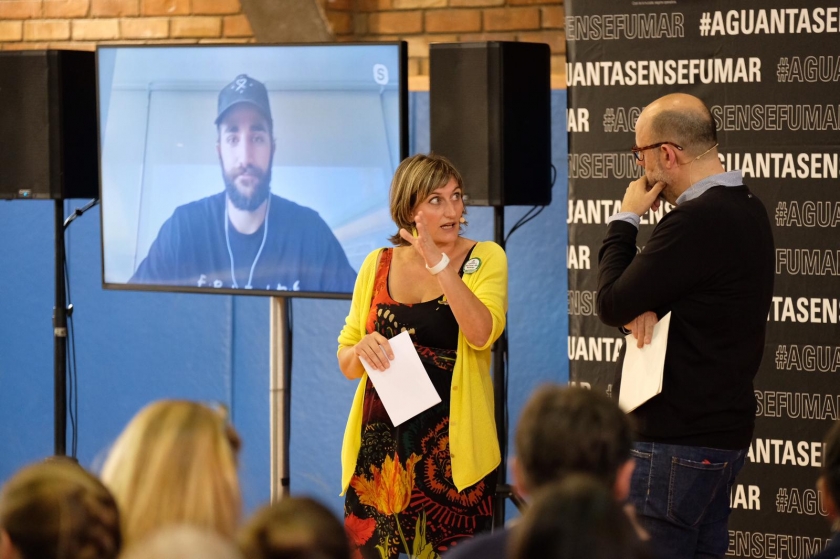  La consellera Alba Vergés ha presentat la campanya amb Ricky Rubio i Jordi Basté al club de bàsquet Lluïsos de Gràcia 