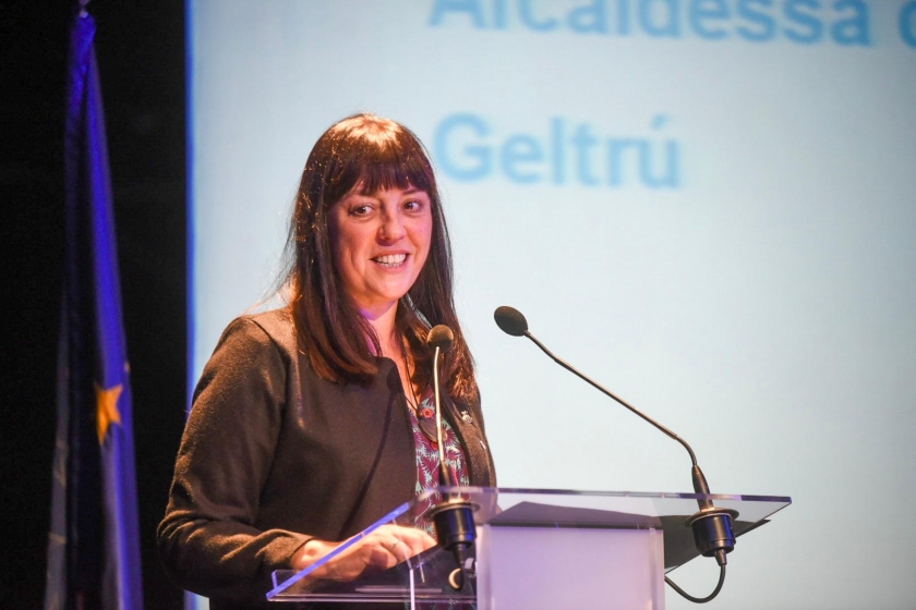  Olga Arnau durant el seu discurs a l'Assemblea de la Federació de Municipis de Catalunya / Marc Puig 