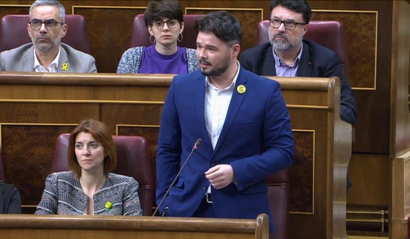 Gabriel Rufián aquest dimecres durant la sessió de control al Congrés dels Diputats.