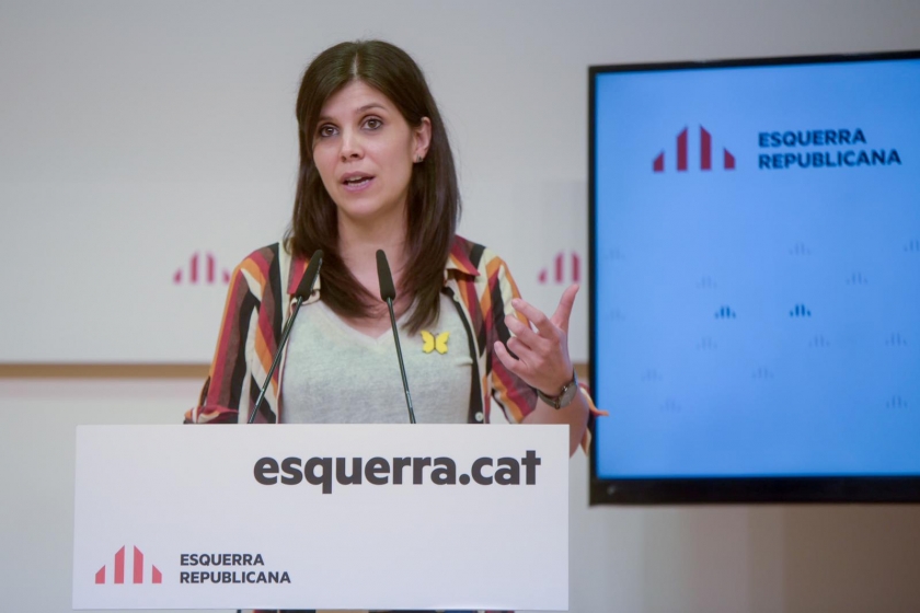  La secretària general adjunta i portaveu d'Esquerra Republicana, Marta Vilalta, durant la roda de premsa / Marc Puig 