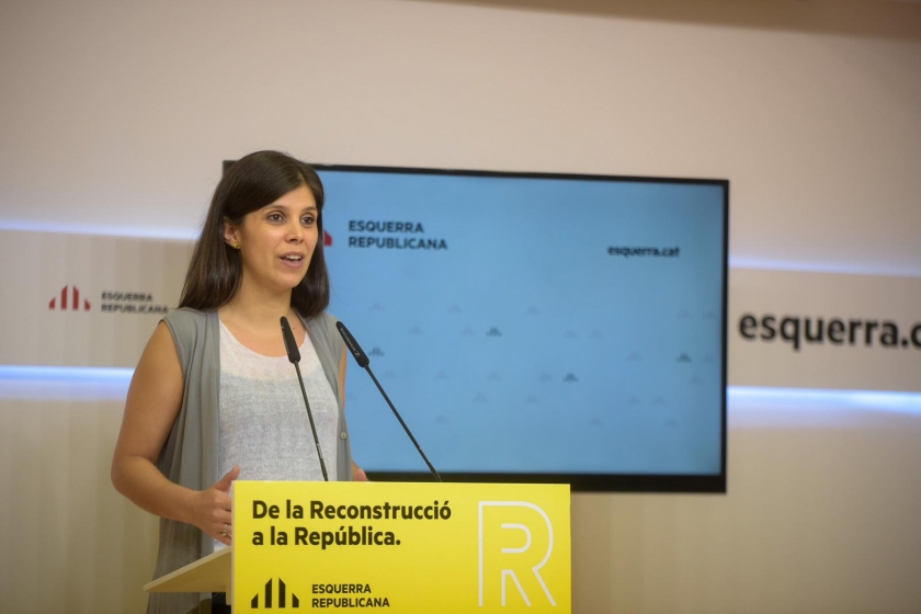  La secretària general adjunta i portaveu d'Esquerra, Marta Vilalta, en roda de premsa / Marc Puig 