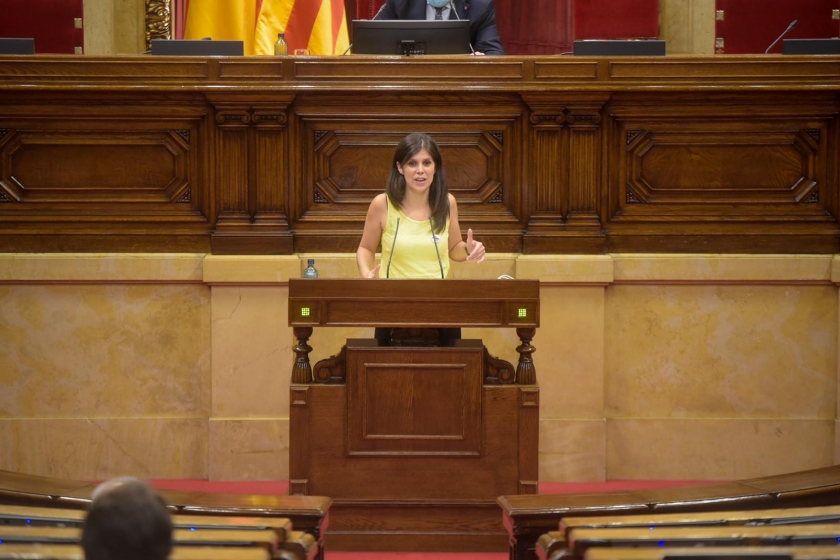  La secretària general adjunta i portaveu d'Esquerra, Marta Vilalta, intervé al Ple del Parlament / ACN 