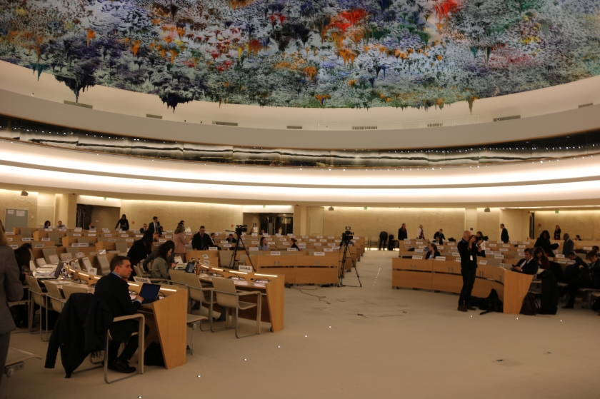 Imatge de la seu del Consell de Drets Humans de l'ONU durant l'examen de drets humans a Espanya, a Ginebra a principis d’aquest any / ACN