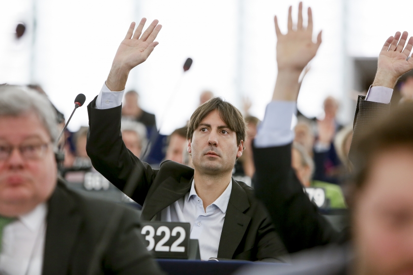  L'eurodiputat Jordi Solé al Parlament Europeu 