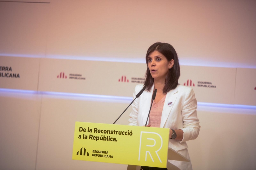  La portaveu, Marta Vilalta, durant la roda de premsa d’aquest dilluns / Marc Puig 