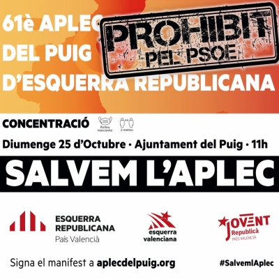 Els socialistes valencians prohibeixen l’històric Aplec del Puig: “Han fet el que no va gosar fer ni el franquisme”