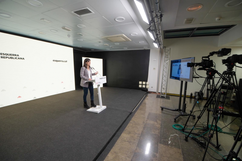  La secretària general adjunta i portaveu, Marta Vilalta, en roda de premsa / Marc Puig 