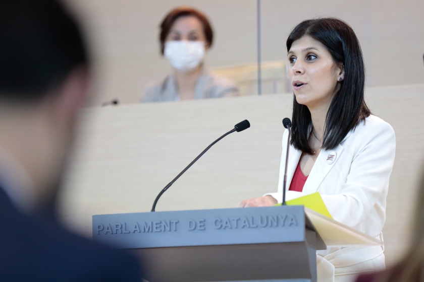  Marta Vilalta, al Parlament, durant el debat d'investidura  