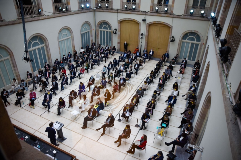  Pere Aragonès durant la seva intervenció aquest divendres / Marc Puig 