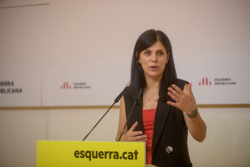  La portaveu d'Esquerra Republicana, Marta Vilalta, en roda de premsa aquest dilluns. 