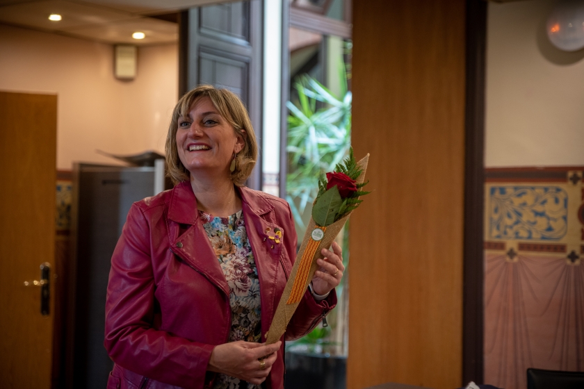  L'exconsellera de Salut, Alba Vergés, el dia de Sant Jordi de 2020 