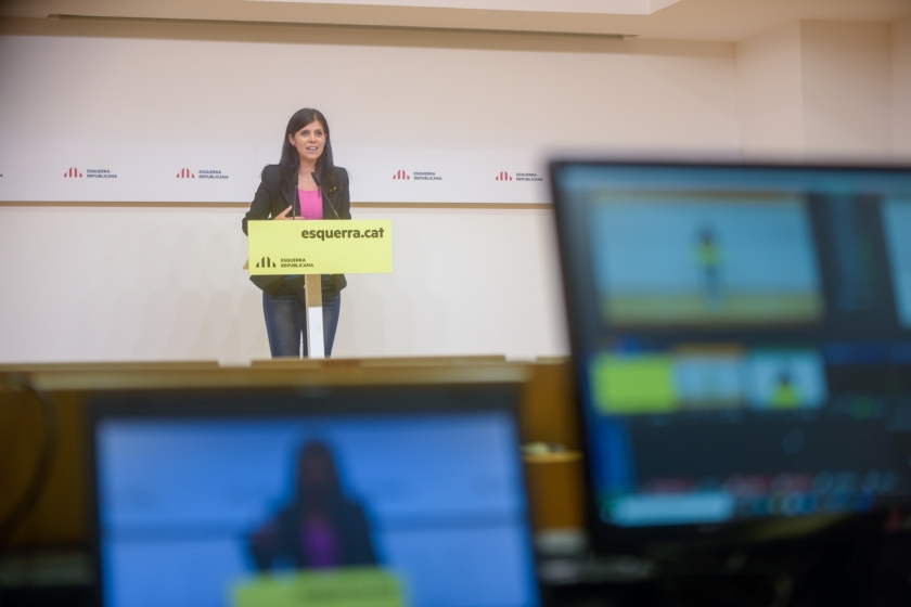  La secretària general adjunta i portaveu d'Esquerra Republicana, Marta Vilalta, en roda de premsa / Marc Puig 