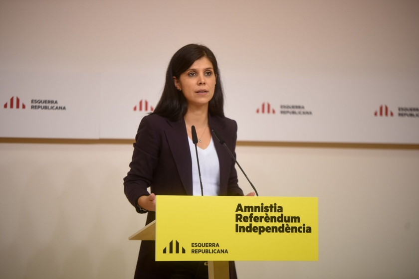  La secretària general adjunta i portaveu d'Esquerra Republicana, Marta Vilalta, en roda de premsa / Marc Puig 
