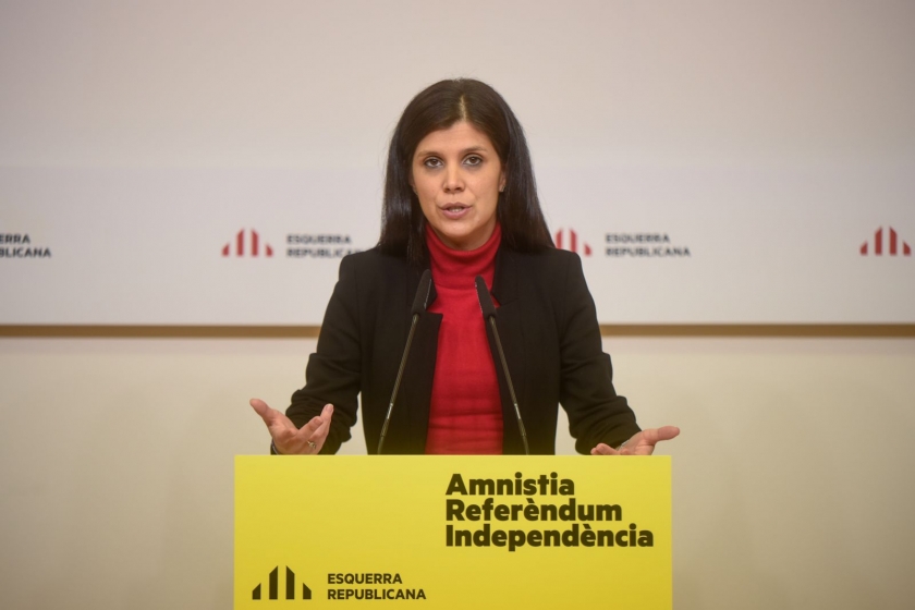  La secretària general adjunta i portaveu d'Esquerra, Marta Vilalta, en roda de premsa / Marc Puig 