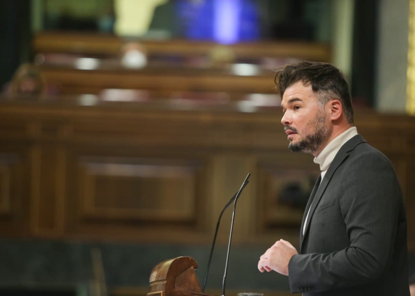  Gabriel Rufián, durant la intervenció al ple del Congrés 