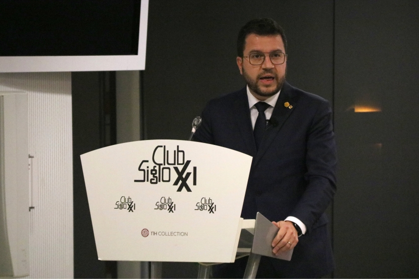  El president de la Generalitat de Catalunya, Pere Aragonès a la conferència del Club Siglo XXI / ACN 