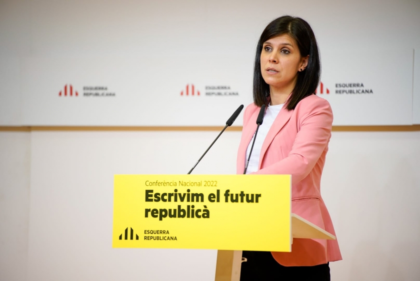  La secretària general adjunta i portaveu d'Esquerra Republicana, Marta Vilalta, en roda de premsa. GERARD MAGRINYÀ 