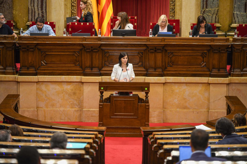  La portaveu parlamentària d'Esquerra Republicana, Marta Vilalta, durant una intervenció al Parlament de Catalunya. MARC PUIG 