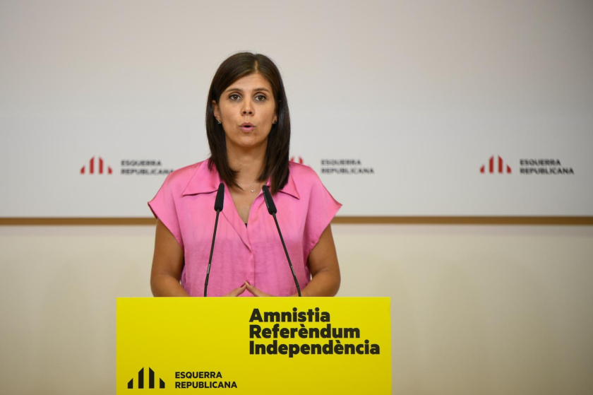  La secretària general adjunta i portaveu d'Esquerra Republicana, Marta Vilalta, en roda de premsa. MARC PUIG 
