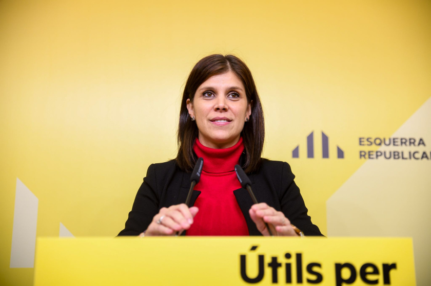  La secretària general adjunta i portaveu d'Esquerra Republicana, Marta Vilalta, durant la roda de premsa / Marc Puig 