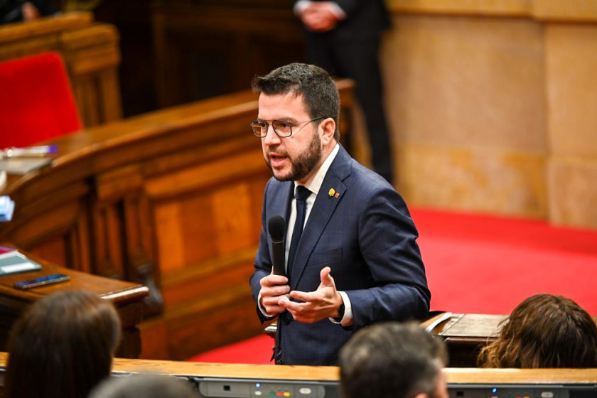  El president de la Generalitat, Pere Aragonès, al Parlament / Paula Roque 
