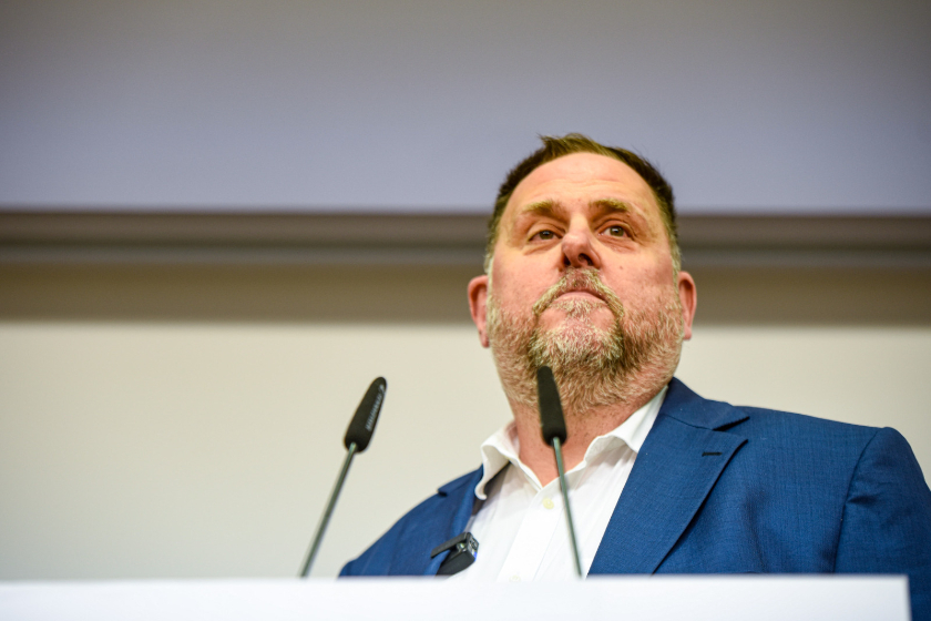 Oriol Junqueras, en roda de premsa / Marc Puig