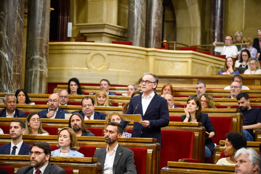 El president del grup parlamentari d'Esquerra Republicana, Josep Maria Jové, aquest dimecres al Parlament. MARC PUIG