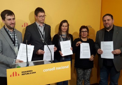 Els consellers d'Esquerra signen el compromís ètic del partit en el Consell Nacional
