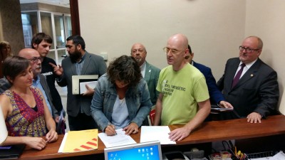 Esquerra Republicana, amb el front comú per aturar el ramal de Santa Coloma de Farners a Riudarenes a la MAT