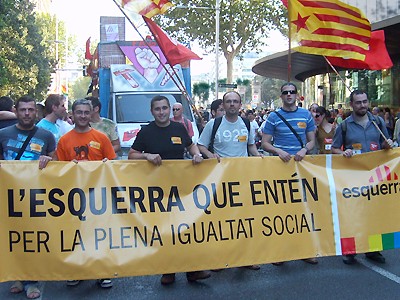 Esquerra participa en la manifestaci&oacute; de l'Orgull Gai