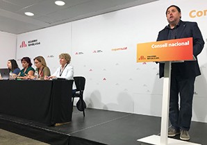 Oriol Junqueras: 'Tenim el compromís inequívoc i absolut de complir el mandat democràtic de l'1 d'octubre'