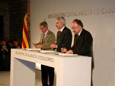 Carod, Maragall i Saura firmen l’acord històric per un govern catalanista i d’esquerres