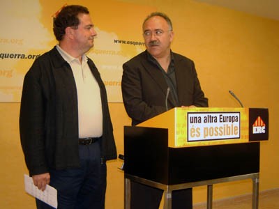 Carod afirma que amb les eleccions europees ERC ha consolidat un espai politic propi i que és l'unica força que guanya més vots reals, amb 75.000 més