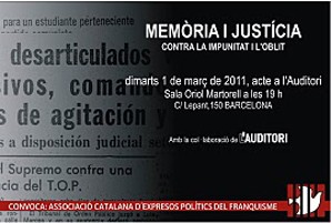 Esquerra dóna suport al 30è aniversari de l’Associació Catalana d’Expresos Polítics del franquisme